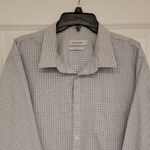 Calvin Klein Light Gray Checkered Men's Shirt